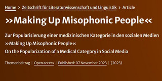 Title of the article Making Up Misophonic People - On the Popularization of a Medical Category in Social Media by Schubert und Zillien (2023)